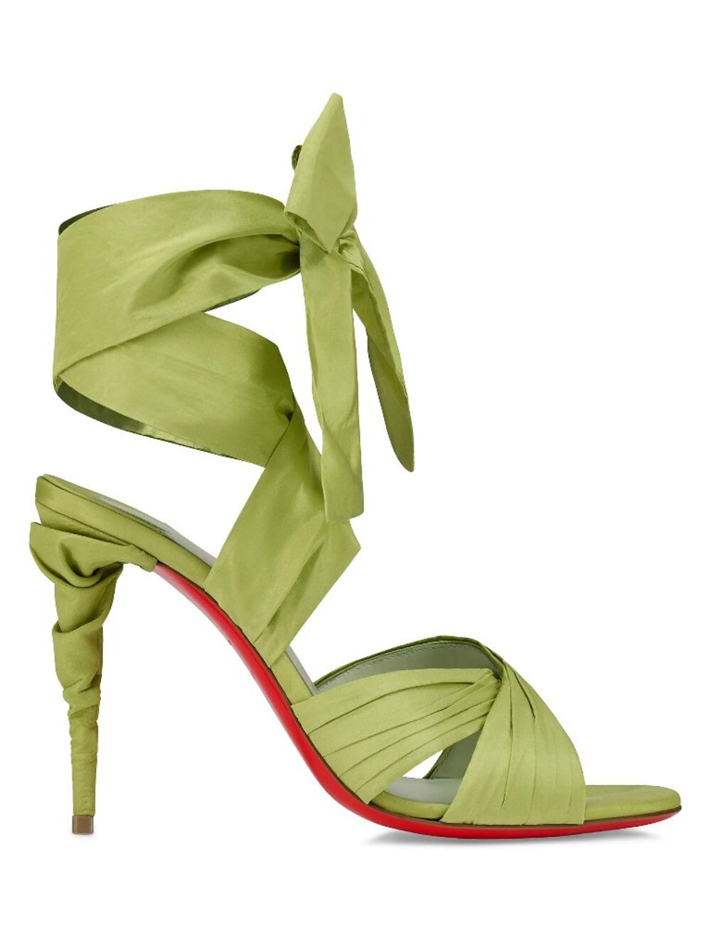 Christian Louboutin AFFABULA LACE UP Silk Taffeta Ankle Tie Sandals Heels